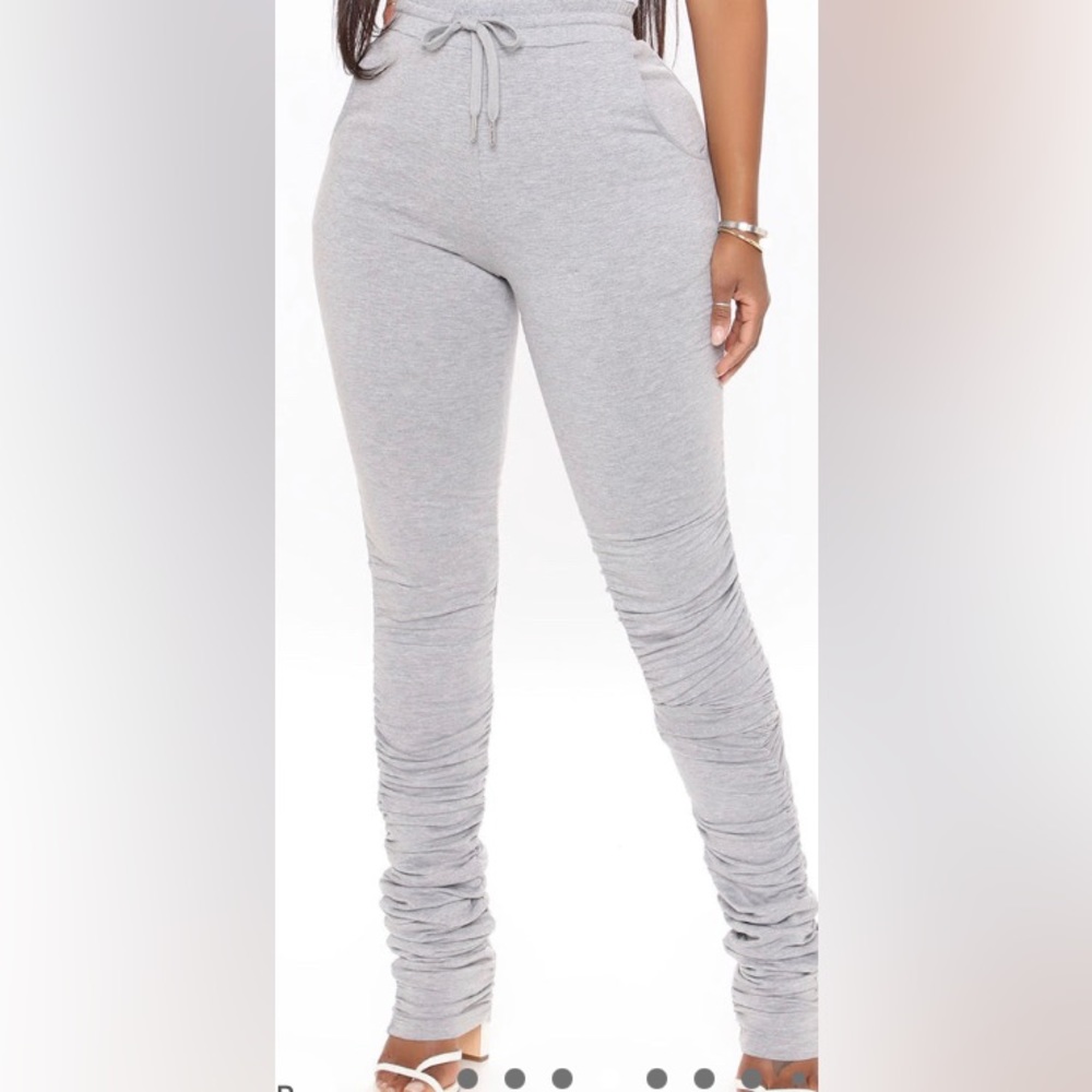 Grey stacked leggings